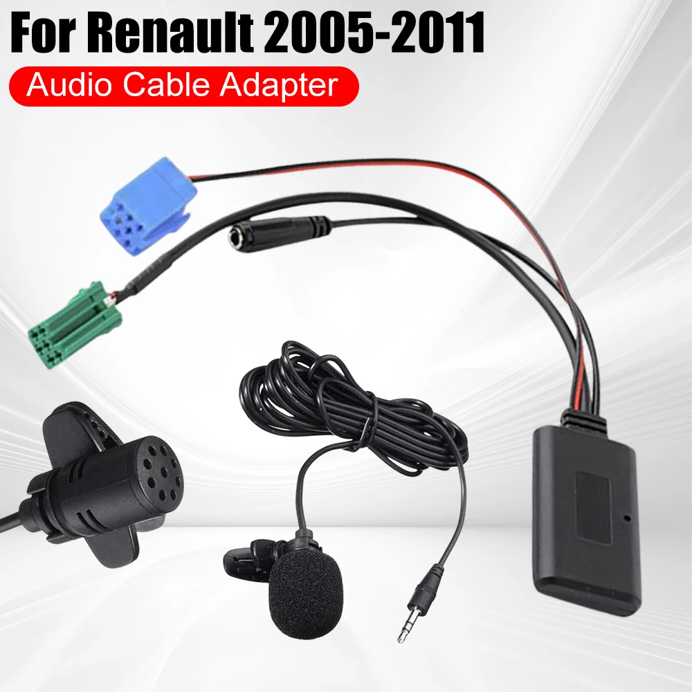 Auto Drahtloses Bluetooth-kompatibles Modul Audiokabeladapter Bluetooth-kompatibles Adapterkabel mit MIC für Renault Clio Espace Image