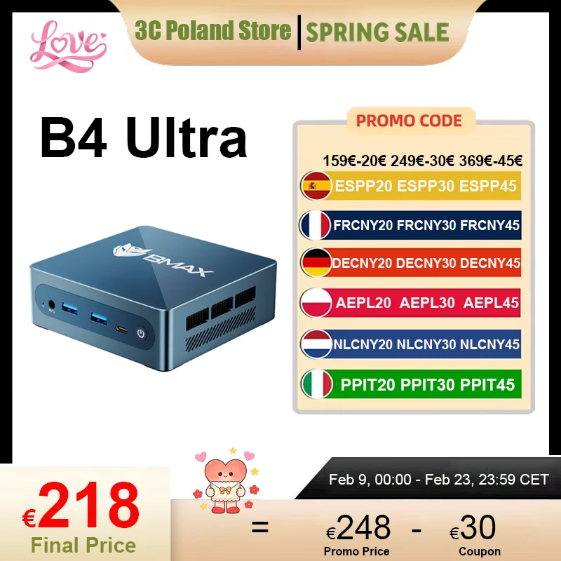 BMAX B4 Ultra Mini PC Windows 11 PC Intel N150 12 GB 512 GB SSD 2*HDMI 1*Typ-C Unterstützt 4K@60Hz 1000 MHz Gaming-Mini-PC Image
