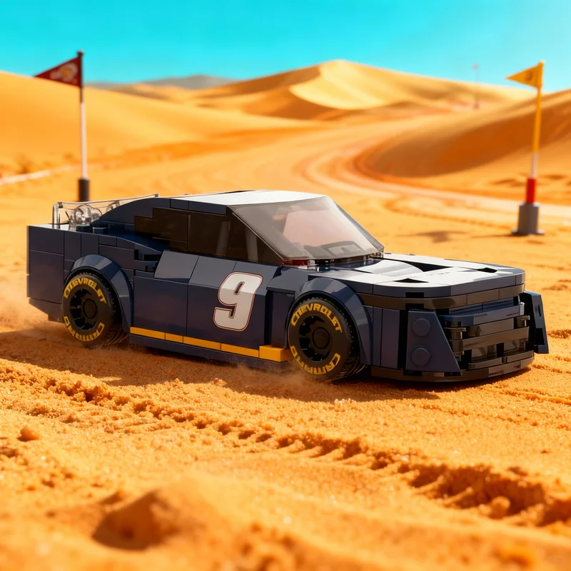 333-teiliges MOC City Champions NASCAR Next Gen Nummer 9 NAPA Auto Parts Modellbausatz Weihnachtsgeschenke Bausteine Konstruktionsspielzeug Image