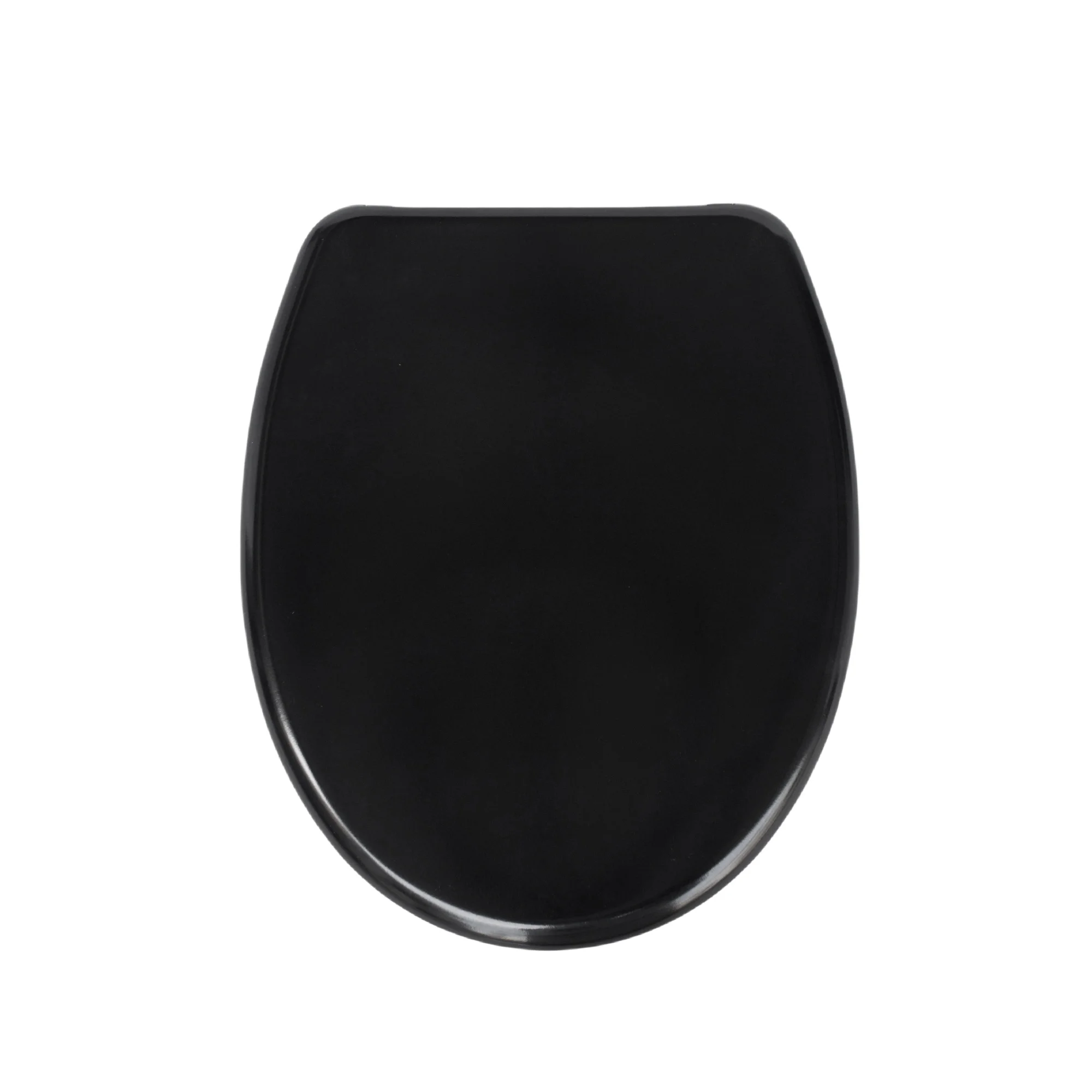 SAINOS WC-Sitz mit Absenkautomatik, antibakterieller Toilettendeckel aus Harz, schwarzer Toilettensitz, einfache Installation Image