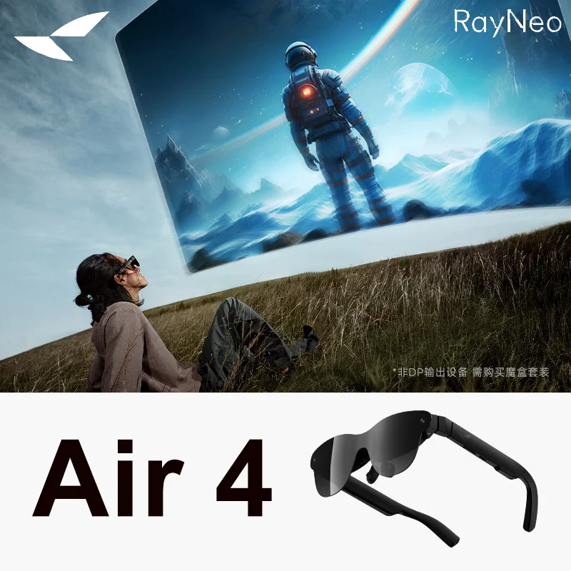 RayNeo Air 4 AR-Brille mit Micro-OLED-Bildschirm, HDR10, 135 Zoll Privatkino für DP-Ausgang, USB-C, Smartphone, Tablet, Notebook Image