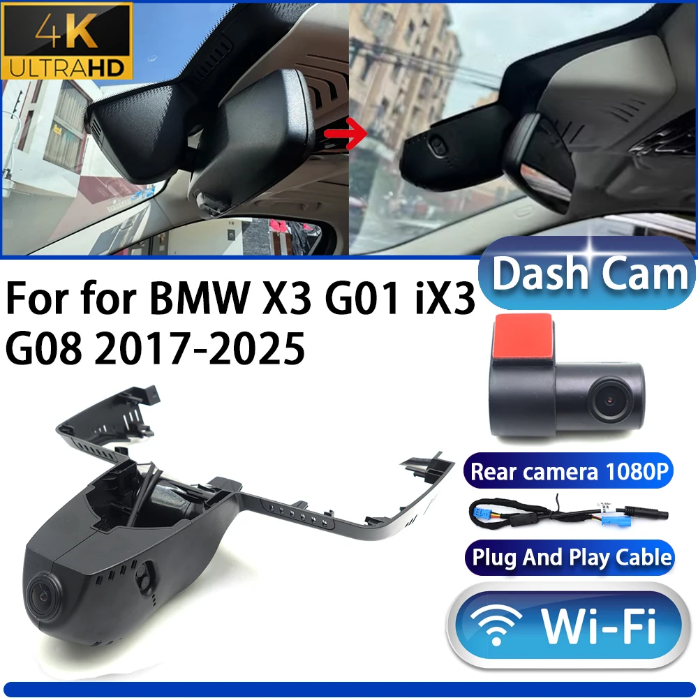 HighCity Für BMW X3 G01 iX3 G08 2017-2025 Dash Cam Kamera DVR 4K UHD Wifi Nacht vision Stecker Und Spielen Video Recorder Image