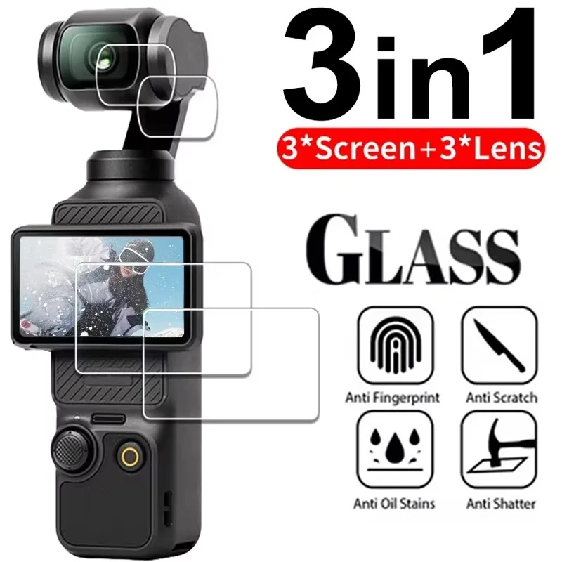 Für DJI OSMO Pocket 3 Displayschutzfolien Kameraobjektiv HD Gehärtetes Glas Schutzfolie Für DJI Osmo Pocket 3 Vollflächige Schutzfolie Image