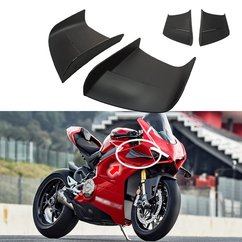 Für Suzuki GSXR GSX-R 600 1000 F 125 150 R750 1000 GT FÜR BMW FÜR DUCATI Kawasaki Motorrad Winglet Aerodynamische Flügel kit Spoiler Image