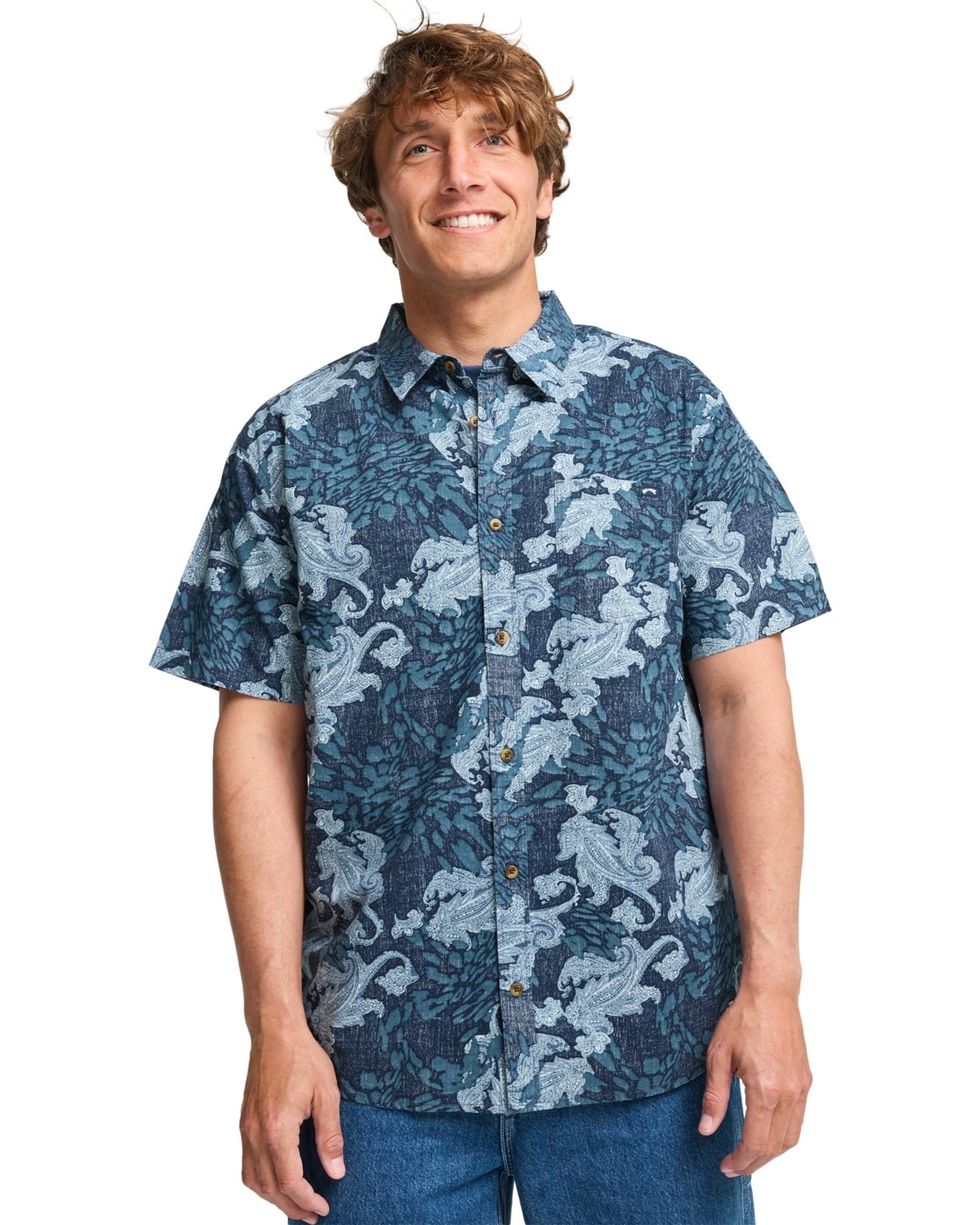 Kurzarmhemd BILLABONG "Sundays", Herren, Gr. M, US-Größen, midnight, Obermaterial:[Hauptmaterial] 52% Walkfrottier / 48% Lyocell;, Hemden