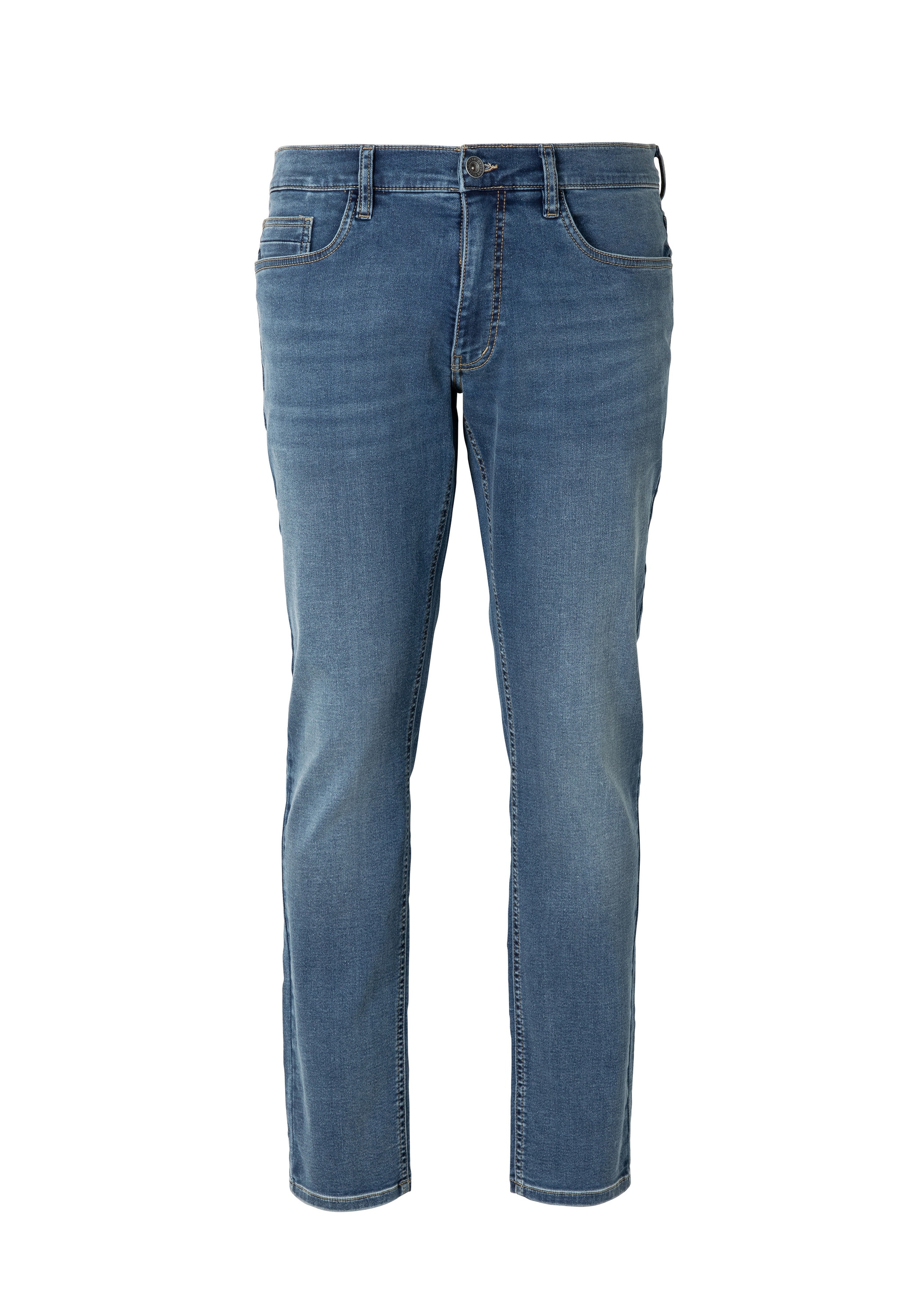 5-Pocket-Jeans HERO BY JOHN MEDOOX "Portland Denim Slim Straight Stretch Jeans", Herren, Gr. 38, Länge 32, mid blau used, Denim/Jeans, 99% Baumwolle, 1% Elasthan, casual, straight fit, Jeans 5-Pocket-Jeans, Straight Fit Casual Clean Wash Denim Jeans...