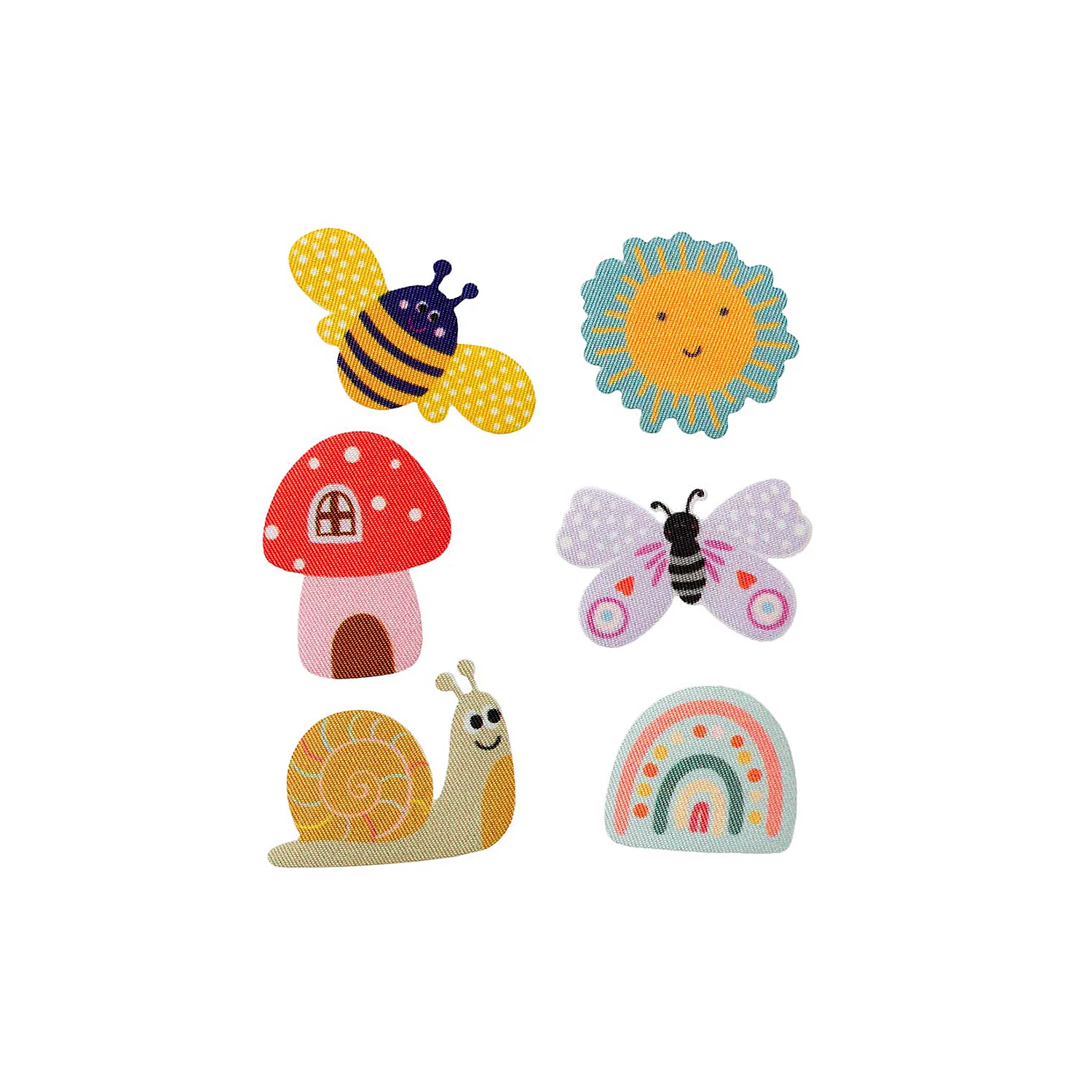 buttinette Applikationen Naturmotive, Größe: 2–3 cm, Inhalt: 6 Stück Image