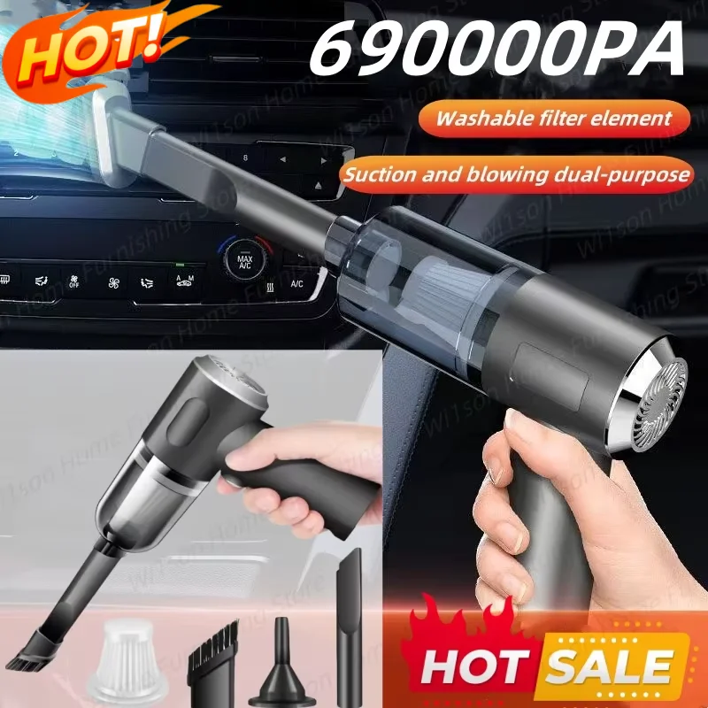 Aspirateur de voiture sans fil 690000Pa aspirateur à main sans fil aspirateur haute puissance pour aspirateur de bureau à domicile