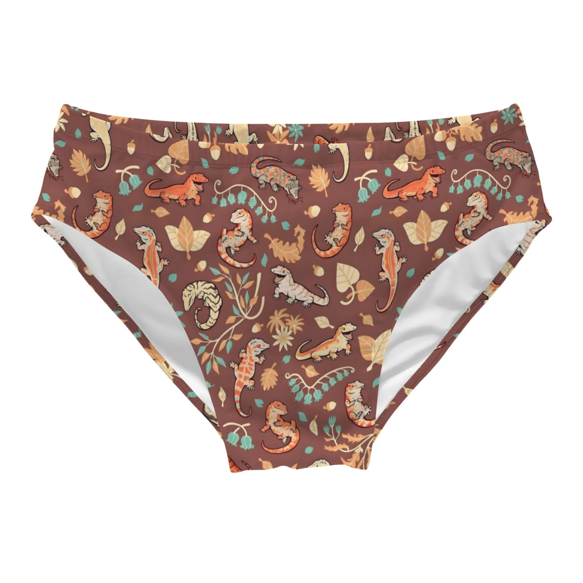 Cartoon Forest Lizard Lustige Badehose, sexy Bikini, Herren-Slip, Badebekleidung, bequem, modisch, für Pool, Strand, Surf-Shorts Image