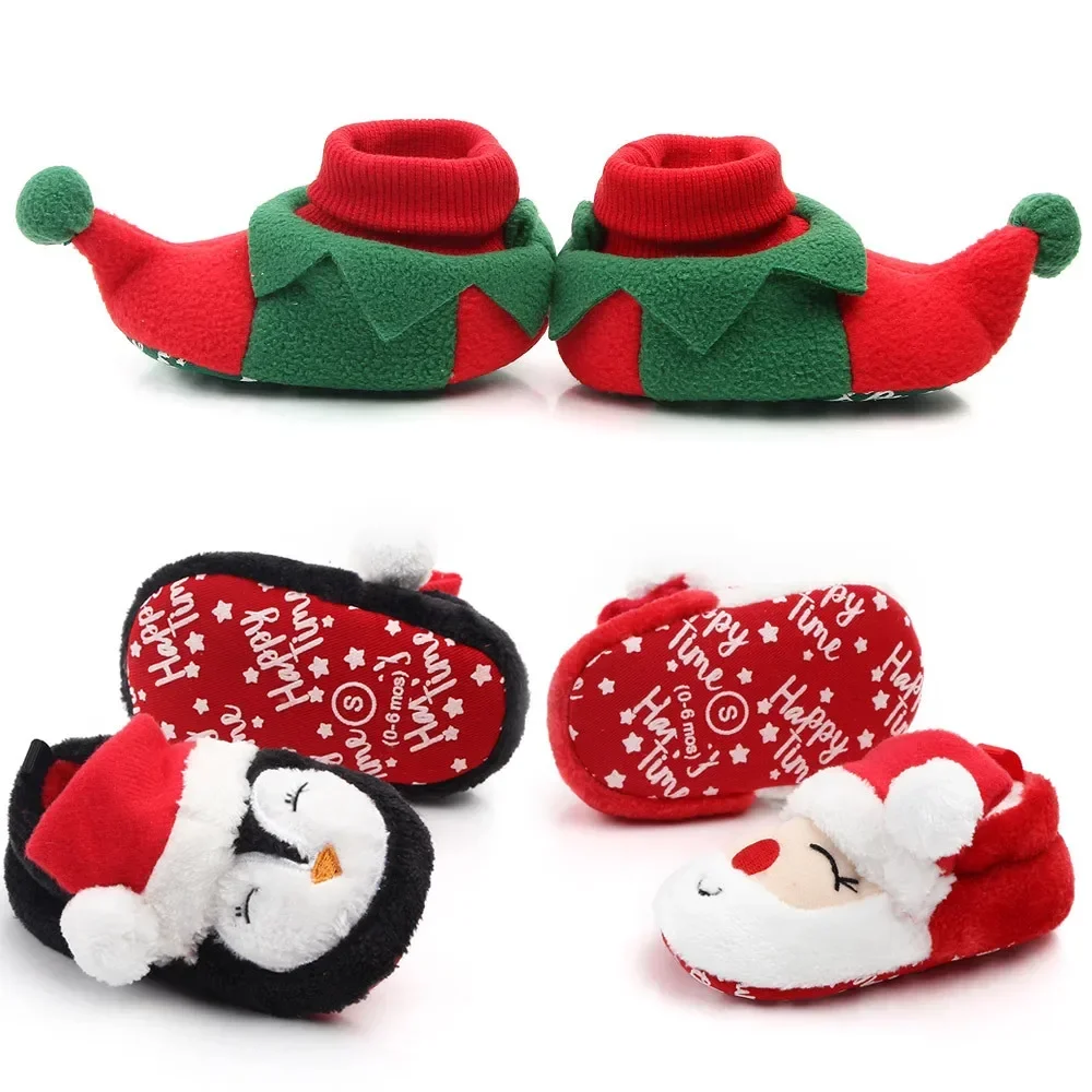 Weihnachten Warme Weiche Schuhe Baby Kleinkind Erste Wanderer Winter Baby Jungen Mädchen Schuhe Weihnachten Cosplay Niedlichen Cartoon Kinder Tier Schuhe Image