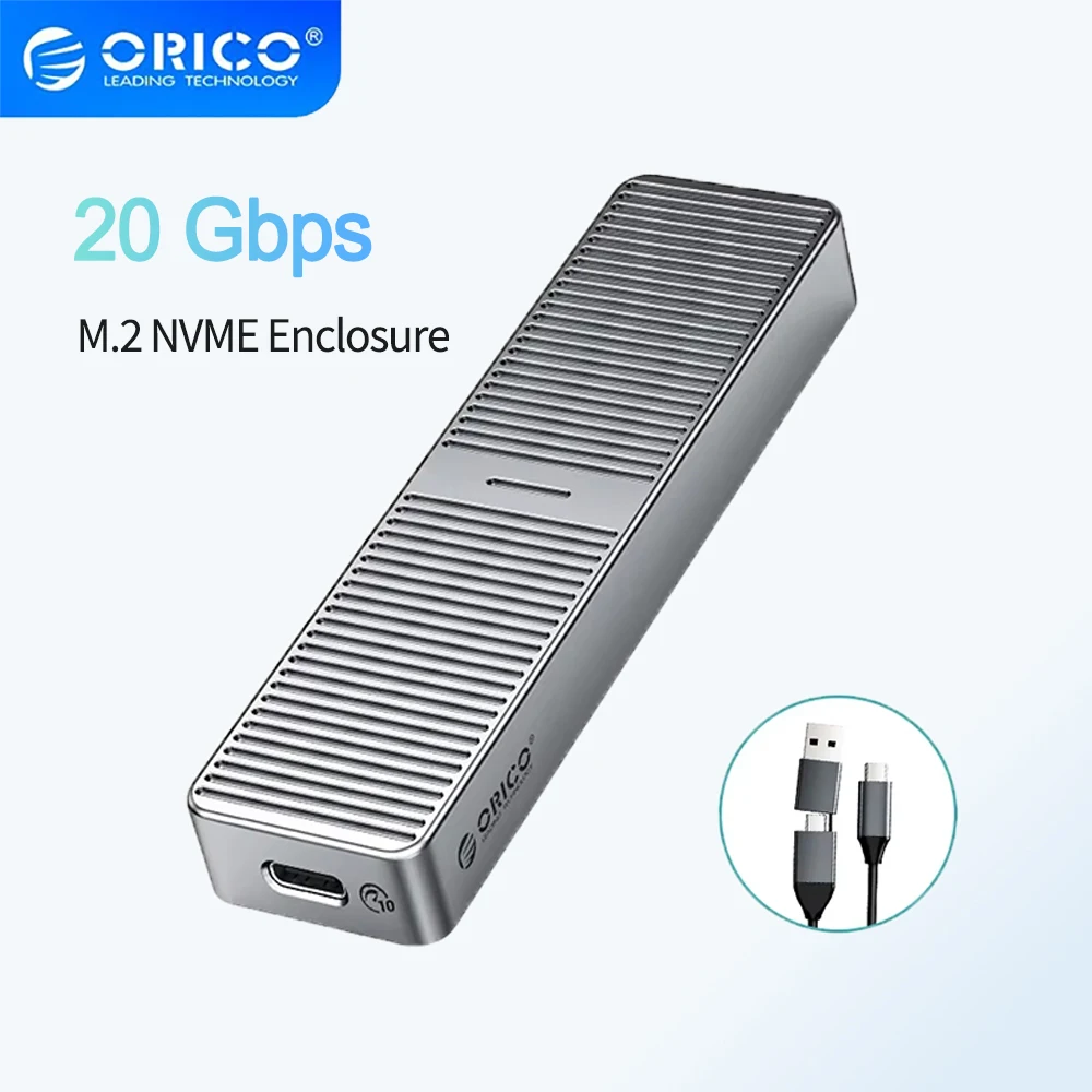 ORICO 20 Gbit/s M2 NVMe SSD-Gehäuse M.2 NVME SSD-Gehäuseadapter USB 3.2 Typ-C Gen2 externes Gehäuse mit integrierter Kühlweste Image