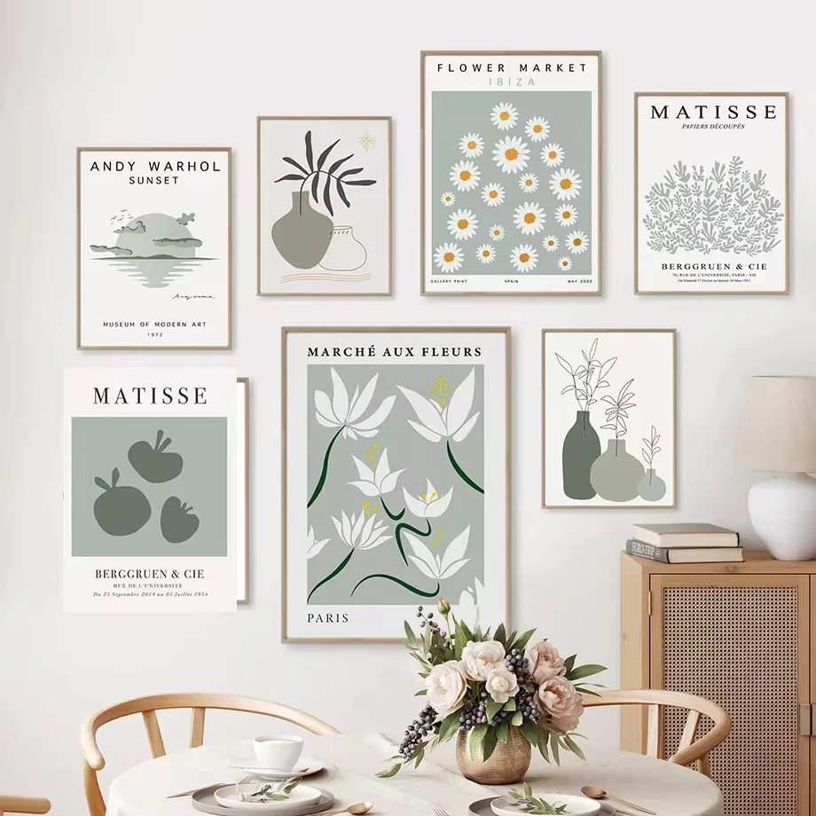 Abstrakte Matisse Blumenmarkt Wandkunst Leinwandgemälde Nordische Bohemian Poster und Drucke Schlafzimmer Heimdekoration Wandbilder Image
