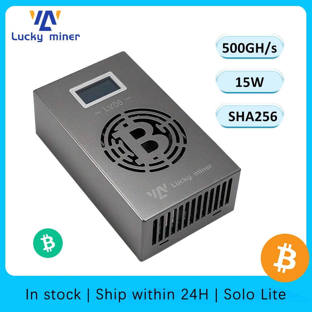 Lucky Miner LV06 500GH/S mit BM1366 Asic Chip Silent Bitcoin Solo Mini Miner unterstützt Sha256 BTC BCH BSV DGB-Münzen Image