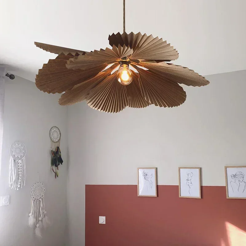Gefaltetes Papier Blatt Lotus Pendelleuchte Wohnzimmer Böhmische Lampe Shop Led Home Dekorationen Lampe Küche Insel Bar Hängeleuchten