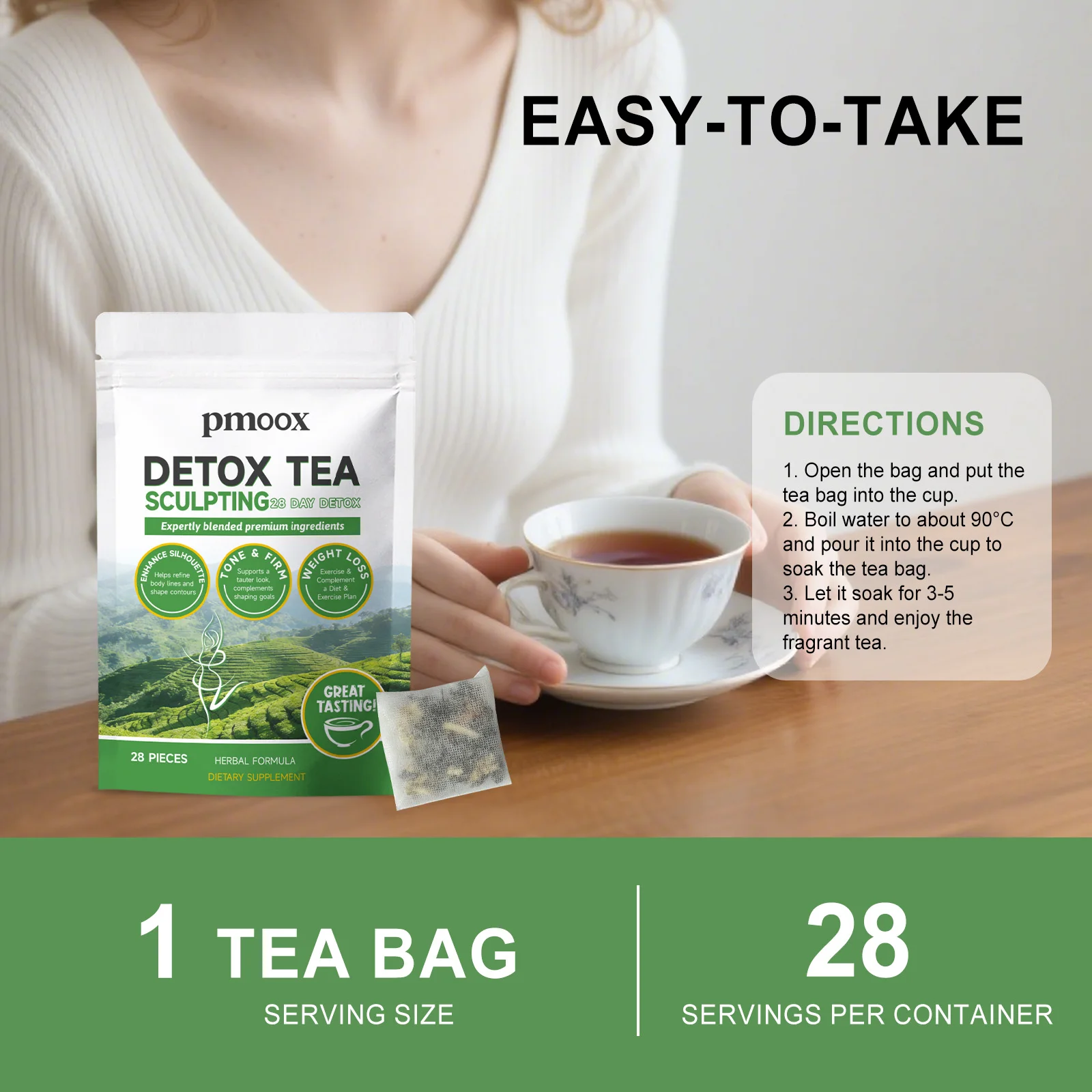 Premium Kräutertee-Mischung, hilft beim Abnehmen, strafft den Bauch und verbessert die Kurven – tragbarer Kräutertee Image