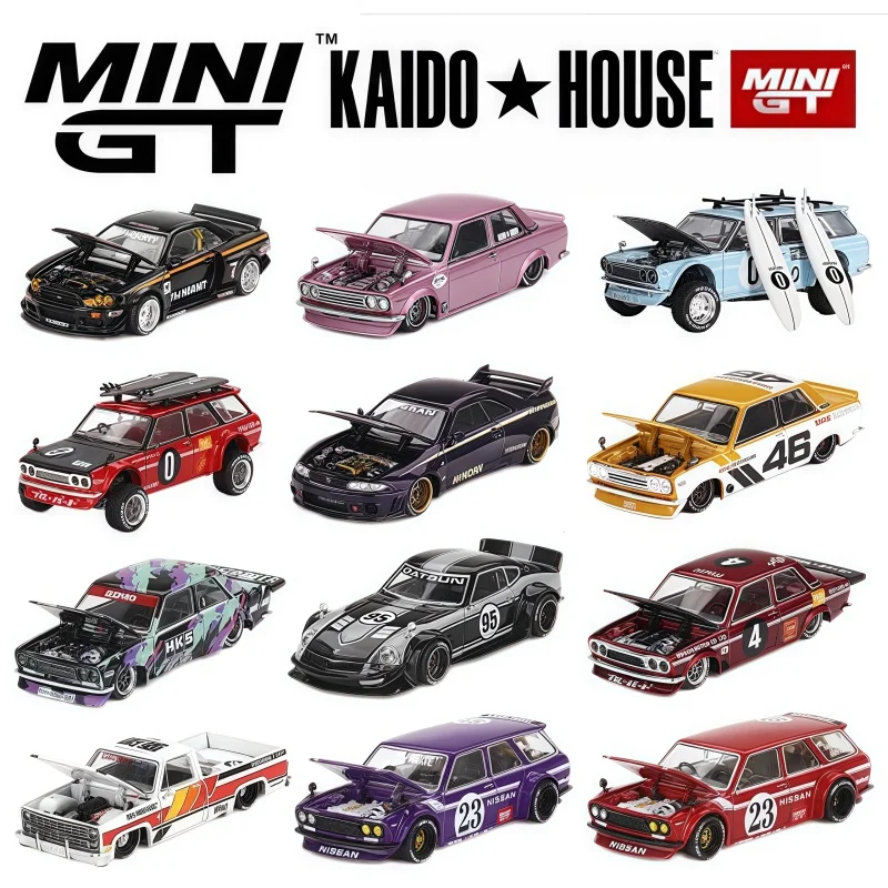 1:64, T-R Datsun 510 Honda NSX, statisches Miniatur-Simulationsauto-Boom-Spielmodell aus Legierung, Raumdekoration für Jungen, Sammlung. Image