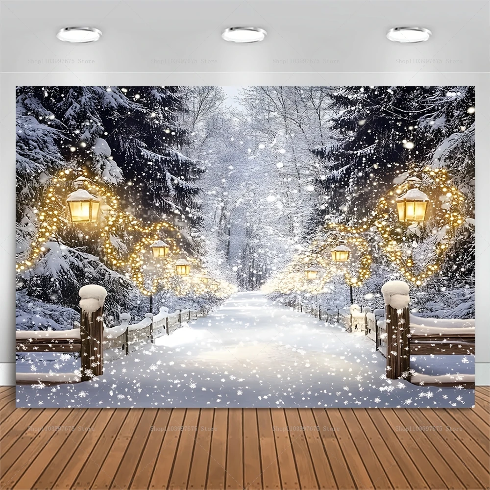 Weihnachten Winter Wunderland Kulissen Weihnachten Party Dekorationen Fotografie Hintergrund Banner Photo Booth Requisiten Party Supplies Image
