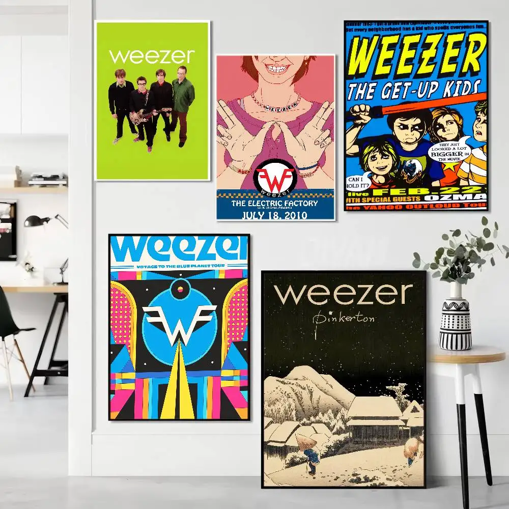 Weezer Musik Band Anime Poster Sticky Whitepaper Drucke Poster Kunstwerk Kawaii Room Decor Image