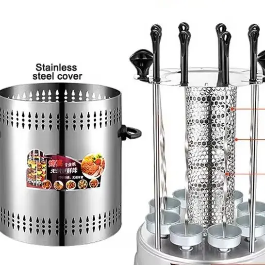 Drehspieß-Grill aus Edelstahl für Schwein, Lamm und Huhn - Lammbraten-Ofen mit Drehfunktion Image