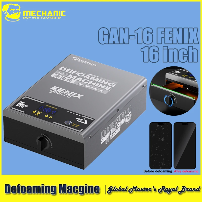 MECHANIC GAN-16 Fenix 16 Zoll Blasenentferner-Maschine, intelligente Digitalanzeige, Schubladentyp, kratzfest, antistatisch, für die Telefonreparatur Image