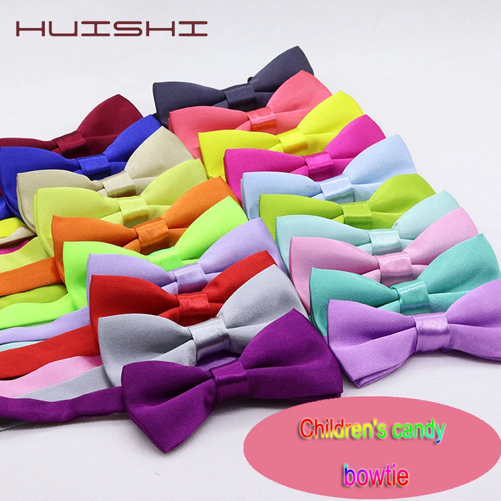 HUISHI 34 Farben Solide Mode Bowties Bräutigam Kinder Formale Bunte Kinder Krawatte Grün Ehe Schmetterling Hochzeit Bogen krawatten Image