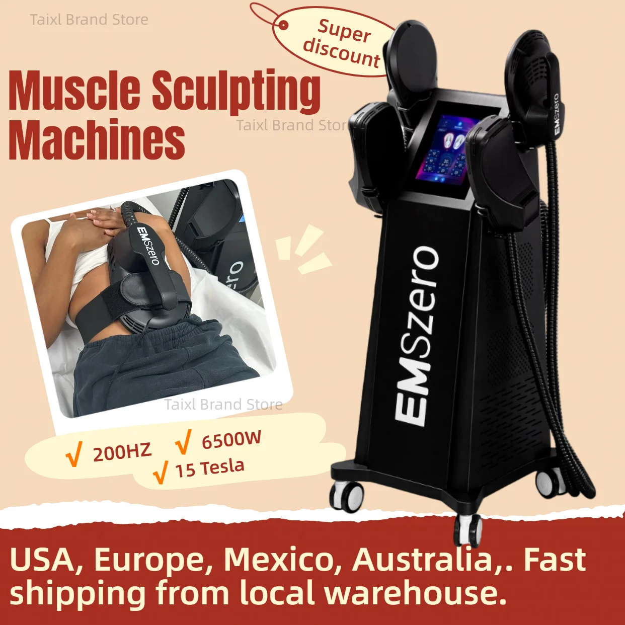 Professionelles EMSzero NEO RF-Gerät Hi-EMT Körperformung Fettverbrennung 6500W EMS Abnehmen Muskelaufbau Schönheitsgerät 200HZ Image