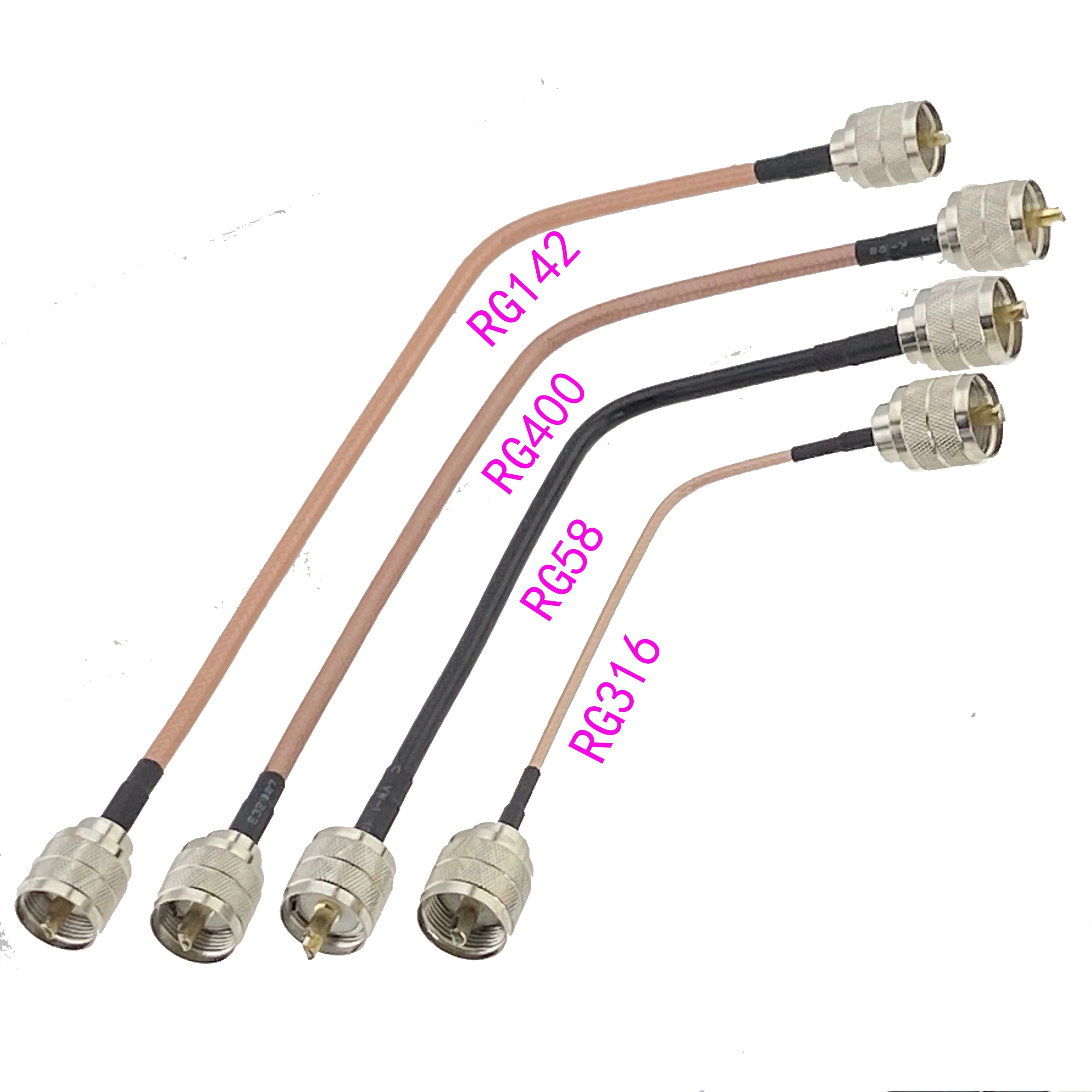 RG316 RG58 RG142 RG400 UHF PL259 Stecker auf UHF PL259 Stecker Gerade Stecker RF Jumper Pigtail Kabel 6 zoll ~ 20 M Image
