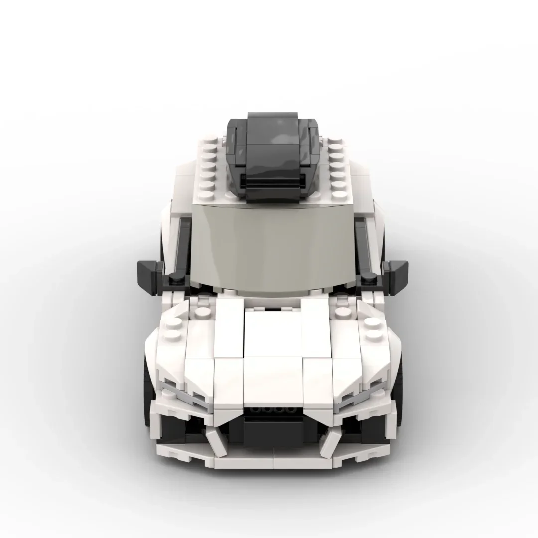 Stadt Auto Fahrzeug Speed Racer Moc InhawBrick Technische Sport Racing RS6 Weiß Auto Baustein Erwachsene Ziegel Sets Image