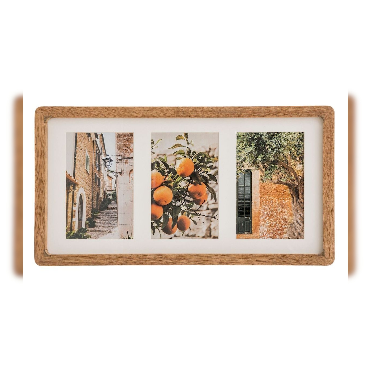 Atmosphera Milea - Beigefarbener MDF-Fotorahmen für 3 Fotos, 40 x 21 cm Image