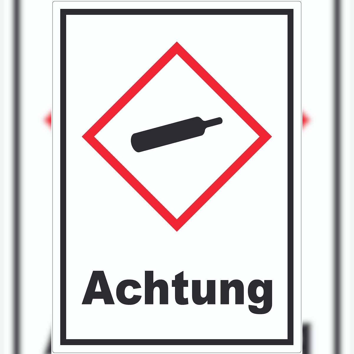 HB-Druck Aufkleber Gasflasche Gas unter Druck Achtung A3 (297x420mm) Image