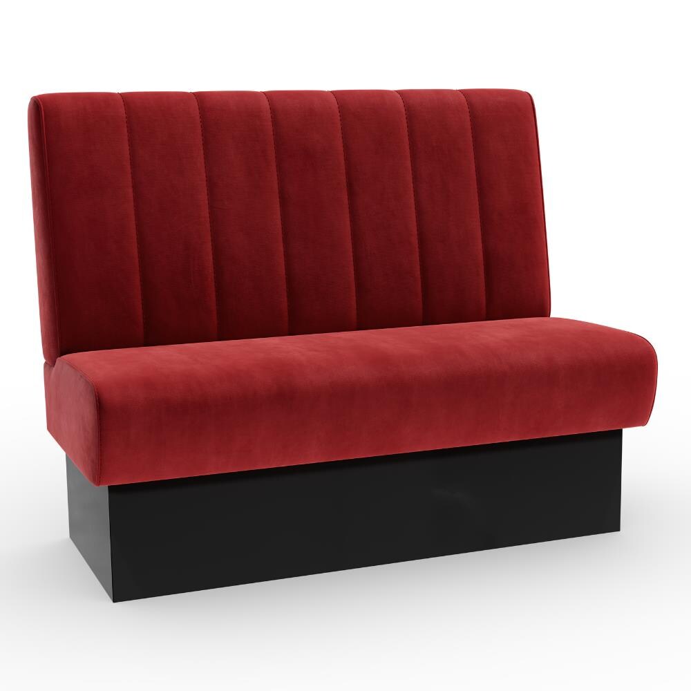BIG Möbel GmbH Bistro Sitzbank Classic | 140 cm | Samtstoff in Rot | Vertikal | Dinerbank Image