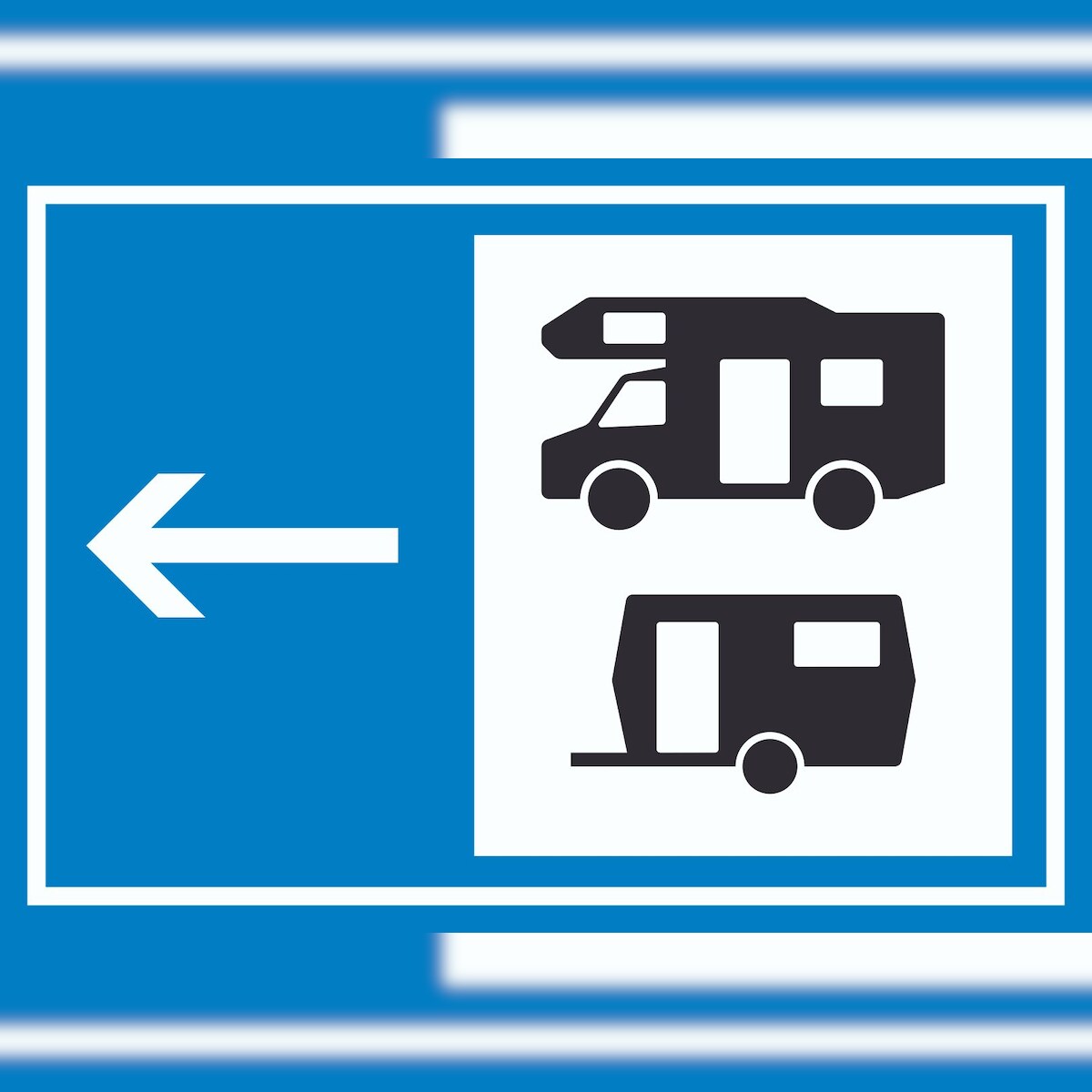 HB-Druck Wohnmobil- und Wohnwagenplatz links Symbol Schild A0 Rückseite selbstklebend Image