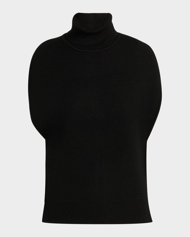 Double-Knitted Turtleneck Cape