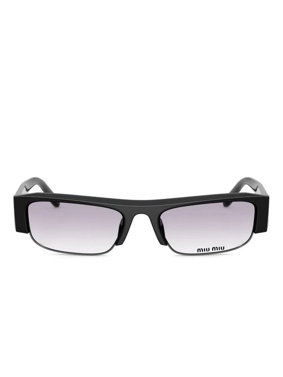 Rectangle-Frame Sunglasses - Black - Miu Miu Sunglasses