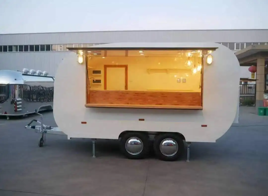 Petit chariot mobile rapide pour hot-dogs/café, camion de nourriture de rue, camion de nourriture vintage pour glaces, camion de nourriture pour pizzas/barbecues