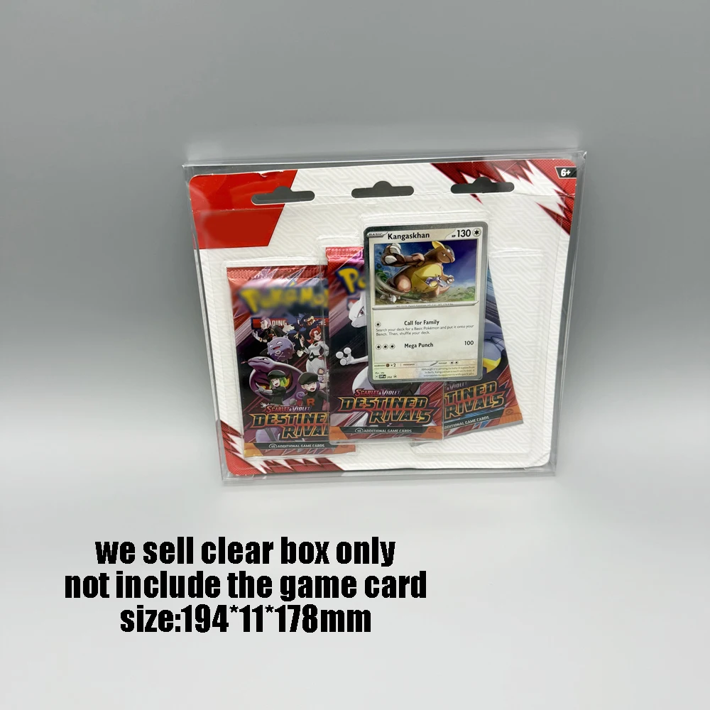 40 Stück transparente Aufbewahrungsboxen aus PET für Pokemon PTCG SV10 Team Rocket DR 3er-Pack Blister-Displayschutzbox Image