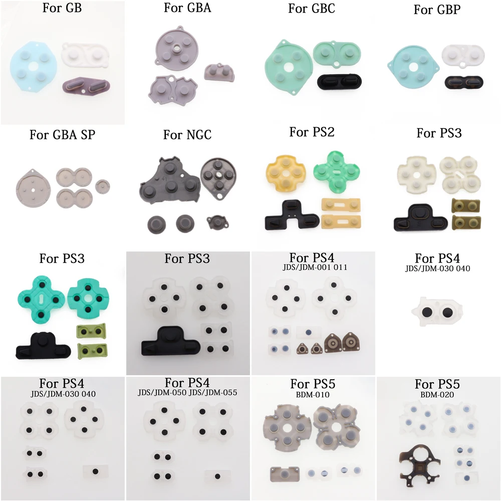 Leitfähige Knöpfe aus Silikon kautschuk a b d dad für gb gba sp gbc gbp ps2 ps2 ps3 ps4 ps5 psp1000 nes fc controller reparatur teil