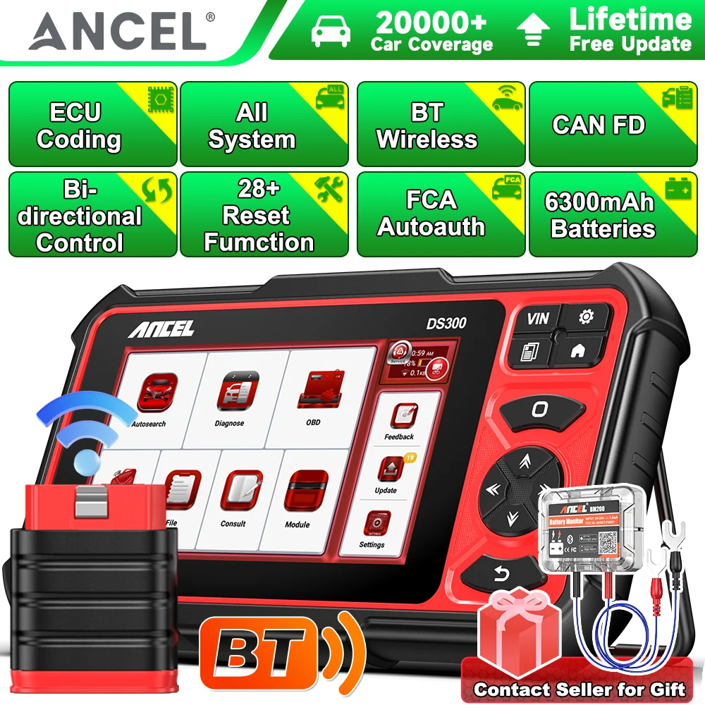 2026 ANCEL DS300 BT CANFD OBD2 Allsystem-Scanner Bidirektionale ECU-Codierung OBD 2 Auto-Diagnosegerät Lebenslange Kostenlose Updates Image