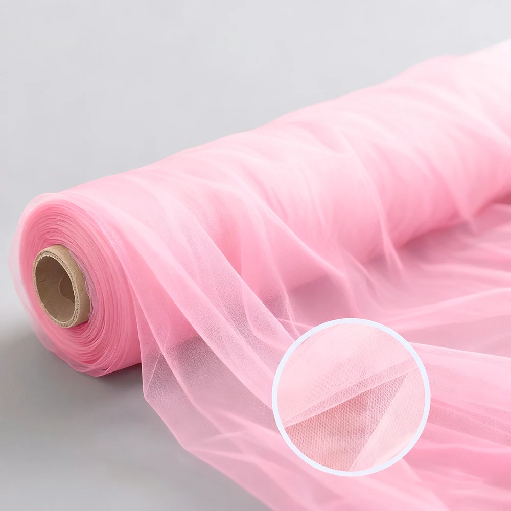 1 Rolle hellrosa Hochzeits-Dekorationsnetz, geeignet für Hochzeiten, Willkommens-Hintergründe, Tischblumen und Partydekoration. Image