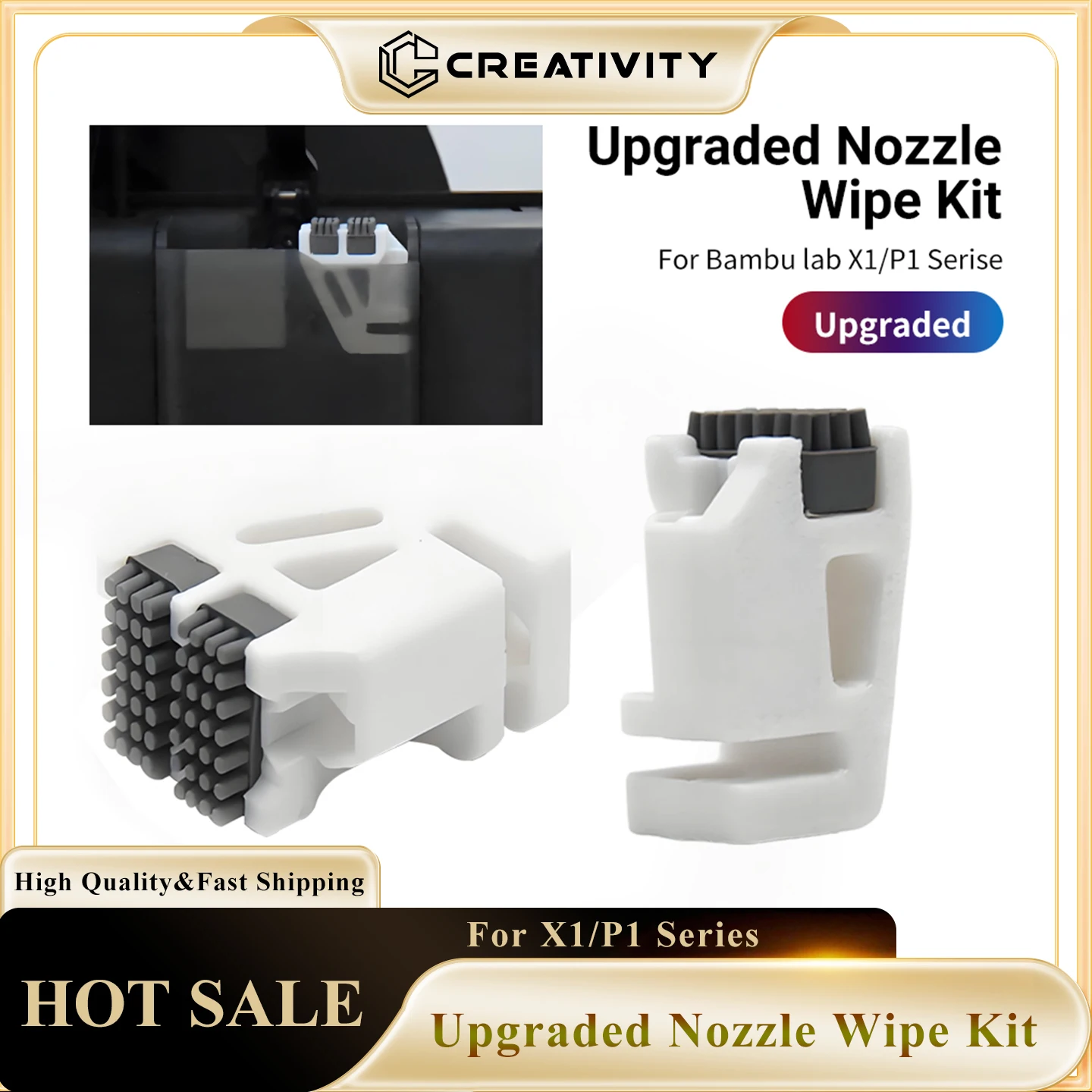 Für Bambu Labor Hotend Wischer P1P P1S X1 X1C Düsen Wischer Silikon Pinsel Montiert Wäscher Druckkopf Reiniger Drucker Kopf Abwischen Image