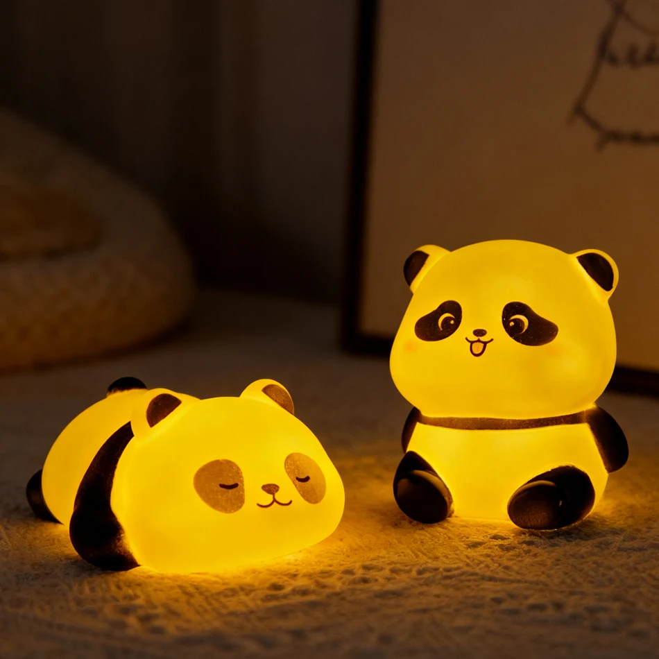 Neue Panda LED Nachtlicht Wohnzimmer Niedlichen Panda Kunststoff Lampe Nachttisch Dekor Kreative Kinder Nachtlicht Geburtstag Geschenk Dekoration