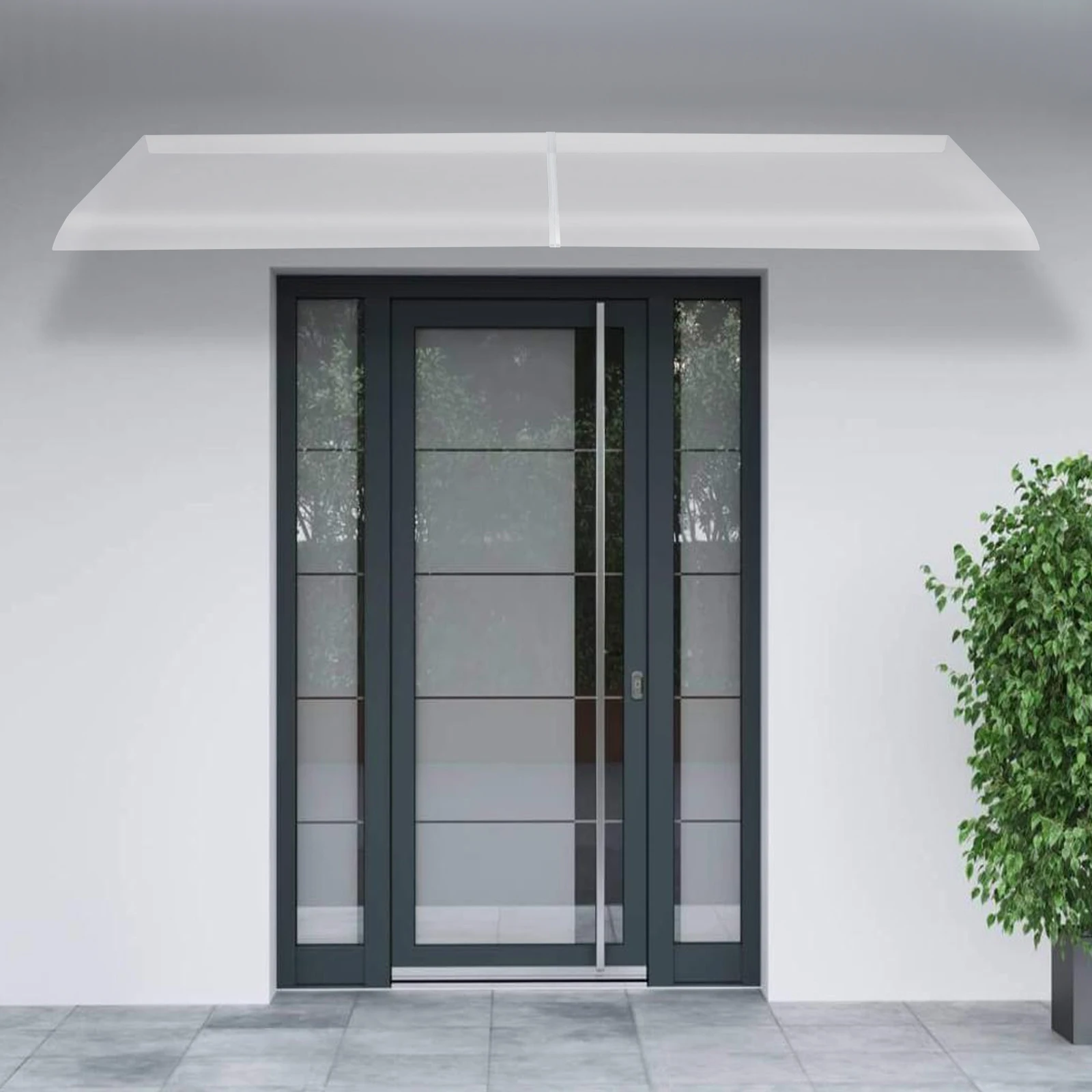 50*200cm Fenster-Tür-Markise, Transparenter Regenschutz, Wandmontierter Regen- und Schneeschutz für Haustür, Balkon, Garten Image