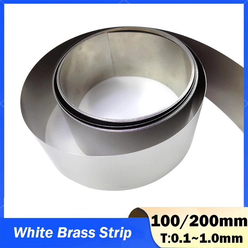 Weißer Messingplatte, Folienstreifen, Kupfer-Nickel, Kupfernickel, 100 mm/200 mm, Dicke 0,1/0,2/0,3/0,4/0,5/0,6/0,8/1,0 mm Image