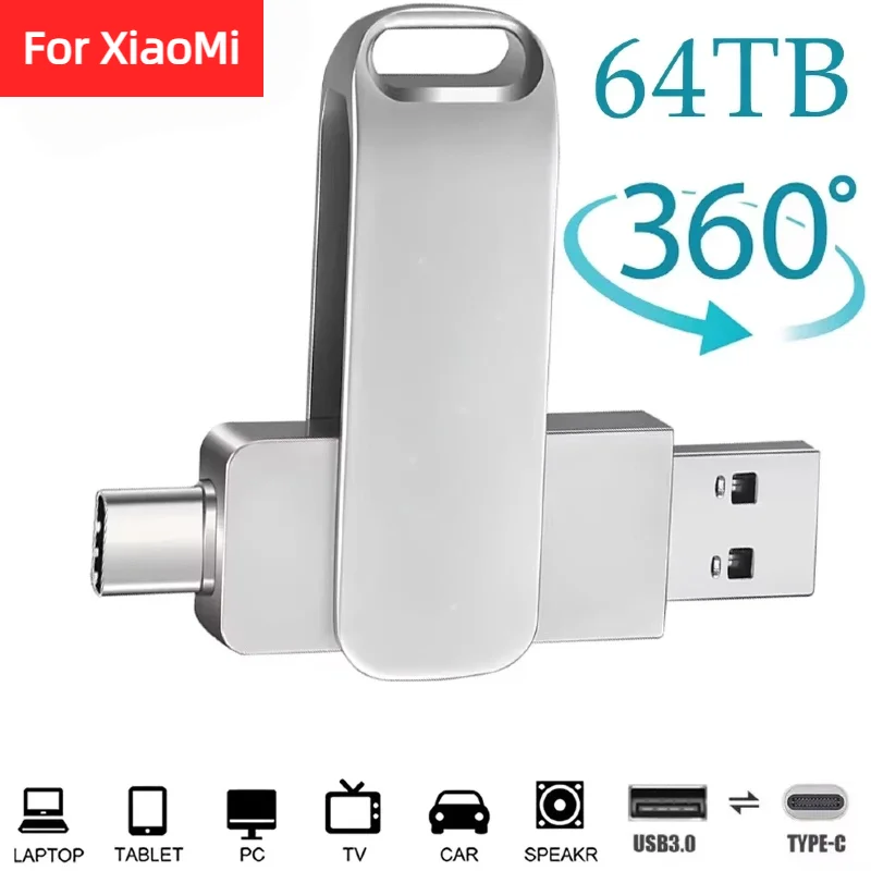 NEUER 16TB USB-Stick USB 3.2 Metall-Pen-Drive 8TB OTG Hochgeschwindigkeit ​ ​ Pendrive 6TB 2TB USB-Speicher Tragbare SSD für Xiaomi Laptops Image