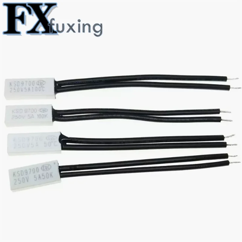 1/2/5 stücke ksd9700 Thermostat 5a 250V Kunststoff temperatur Wärme steuerungs schalter normal schließen nc/Nr. 40-130 Grad Image