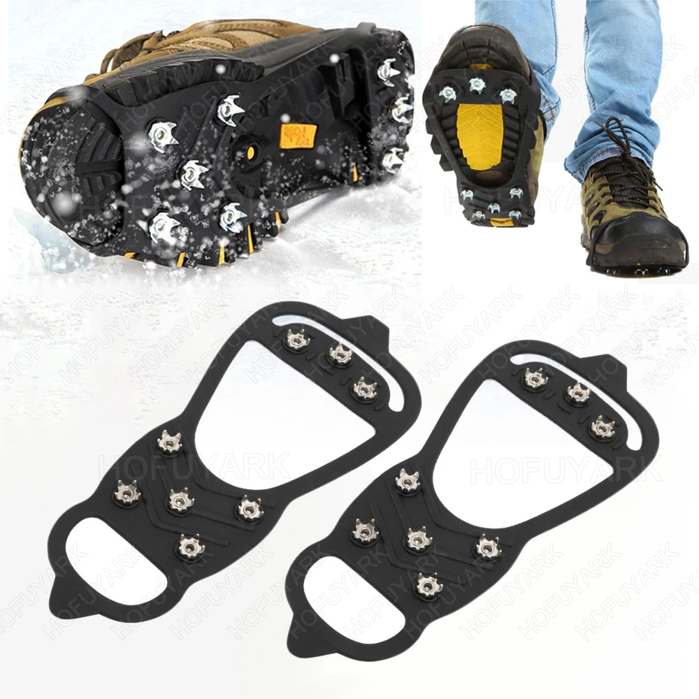 8-Zähne rutschfeste Steigeisen für Schnee und Eis Gripper Spike für Schuhe Winter Outdoor Anti-Rutsch Wandern Bergsteigen Schuhüberzüge Image