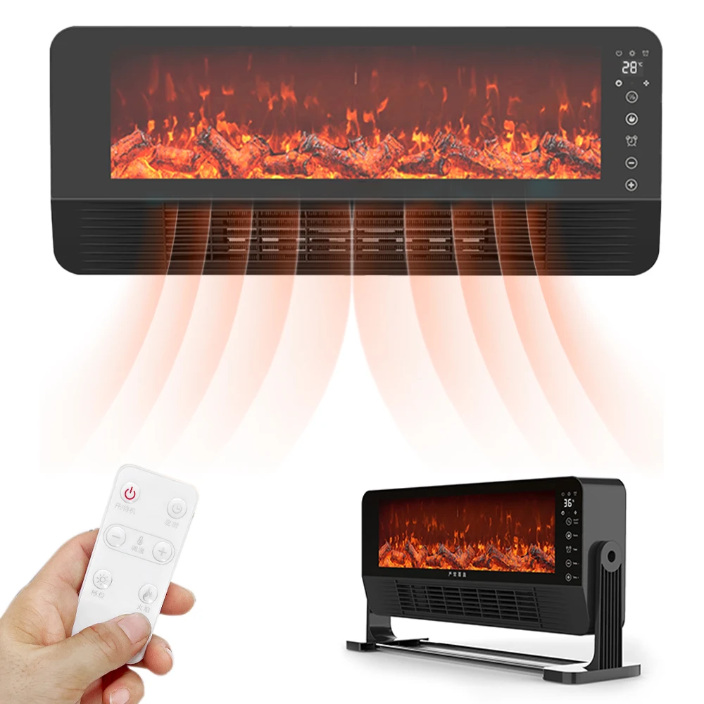 2000W Boden-Kaminheizgerät Wandmontierter Simulationskamin mit Fernbedienung Neuer Heizlüfter Tischventilator mit Heizfunktion Image