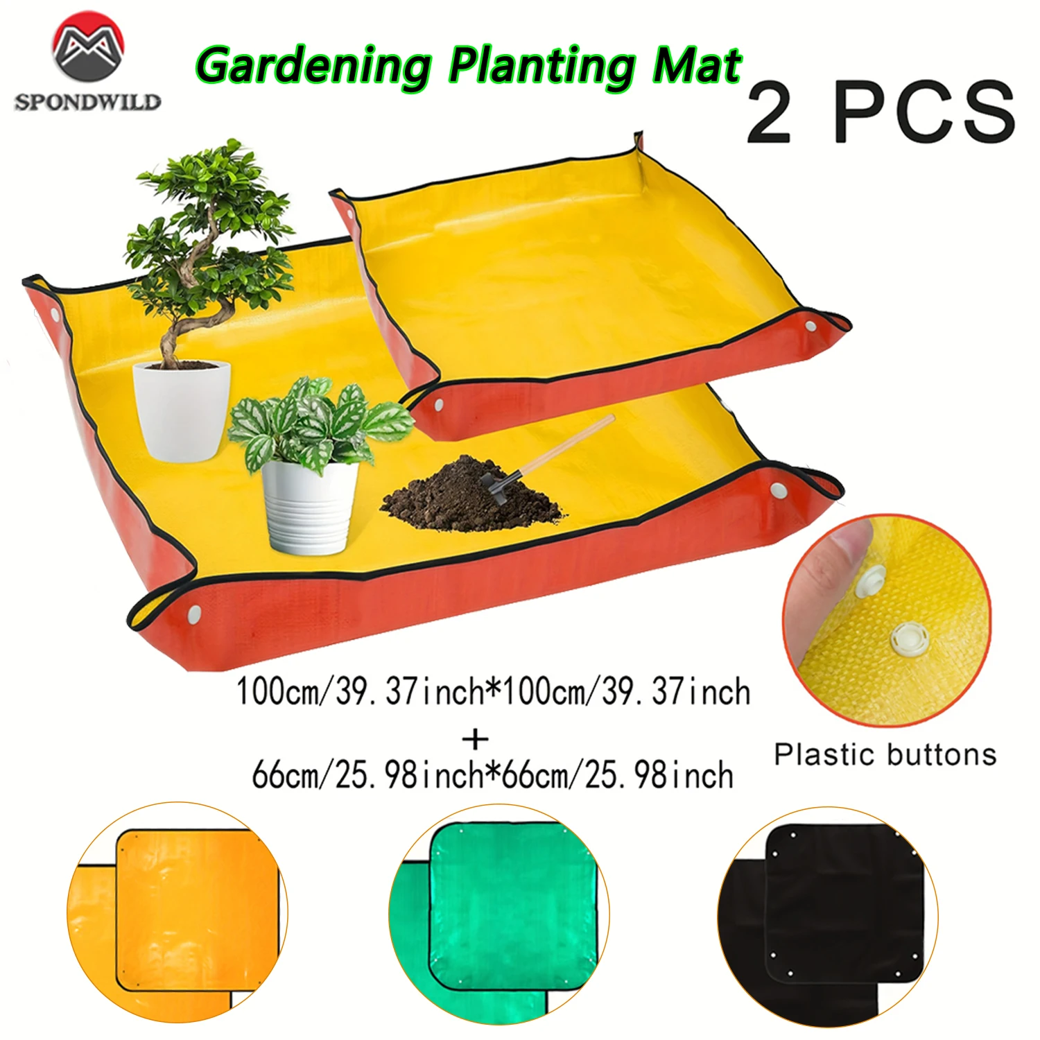 2-teilige Pflanzmatte, faltbare Garten-Pflanzmatte, wiederverwendbare, wasserdichte Umtopfmatten für Blumentöpfe, Gartenbedarf für Zuhause Image