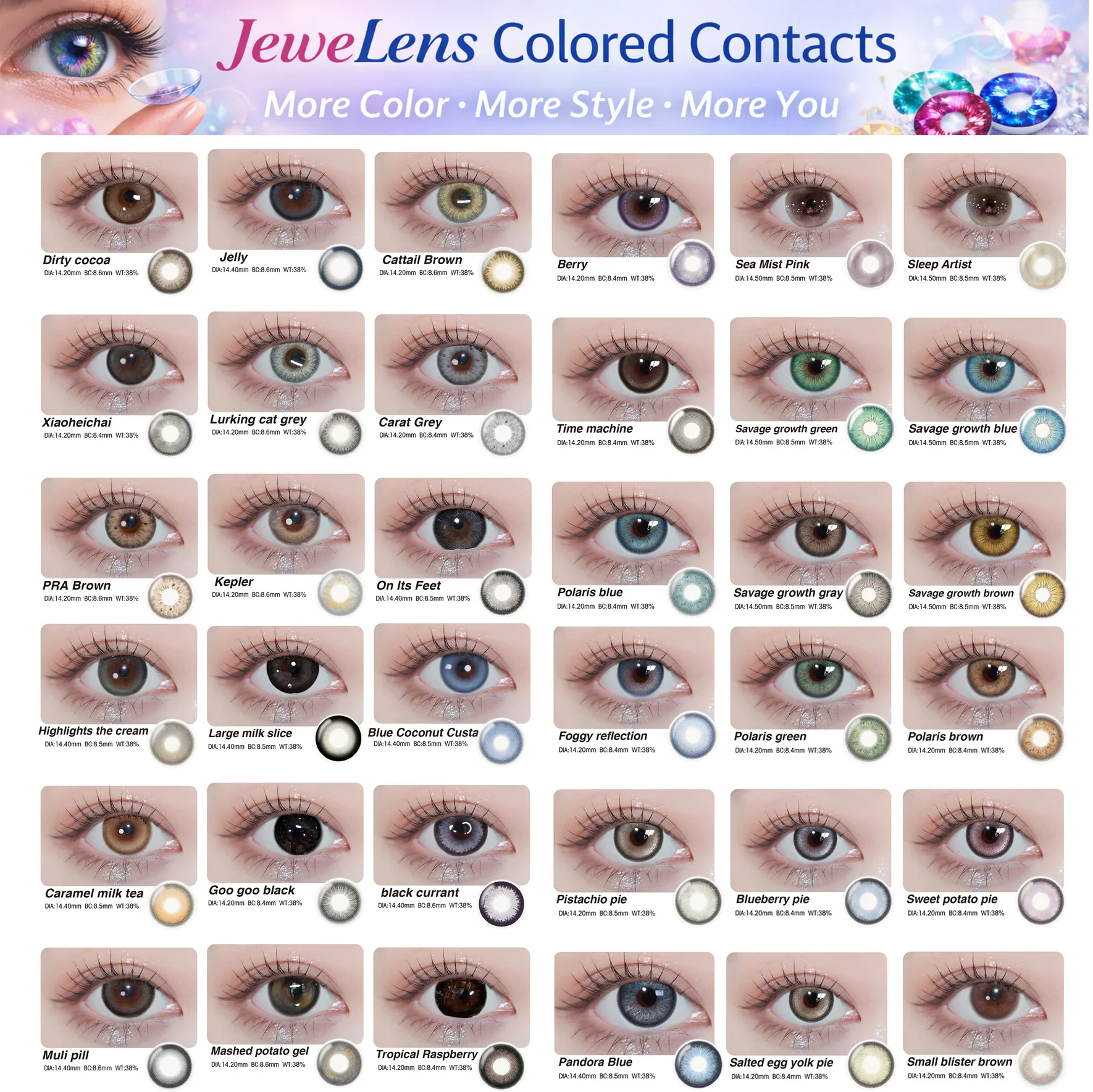 JeweLens 10-100 Paar Großhandel Farbige Kontaktlinsen Make-up Cosplay-Linsen Halloween für Augen Fabrikverkauf Hersteller Lieferant Image