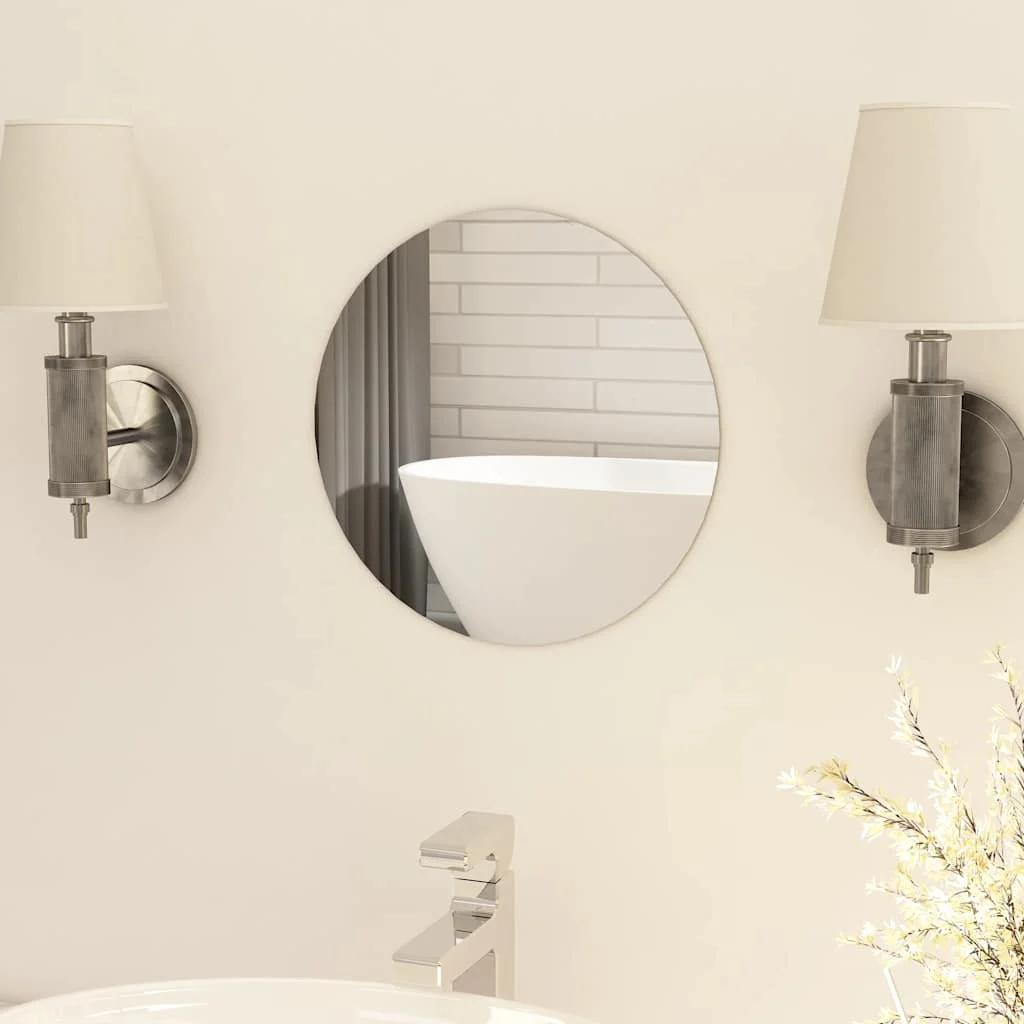Runder rahmenloser Spiegel, 30 cm, Glas, dekorative Spiegel, Schlafzimmer, Badezimmer, mehrere Größen, Heimtextilien, künstlerische Dekoration